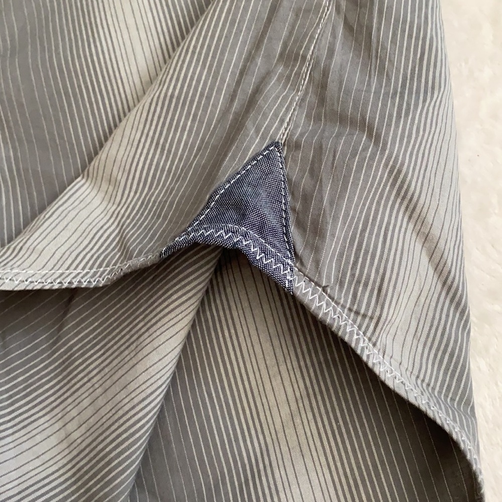 Rock 47 x Wrangler | Cotton Poplin Stripe Long Sleeve Western Pearl Snap Shirt S - Picture 8 of 16